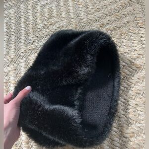 Black faux fur stole so functional and goes with anything